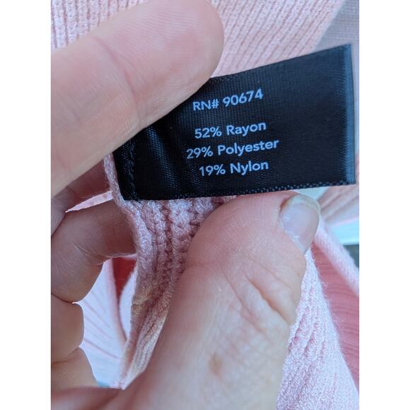 Boston Proper Women's Half Zip Sweater Dress Sz Small Blush Pink Ribbed Cozy - Picture 9 of 9